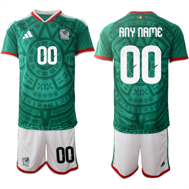 Men's Mexico Custom Green 2026 World Cup Home Soccer Jersey Suit
